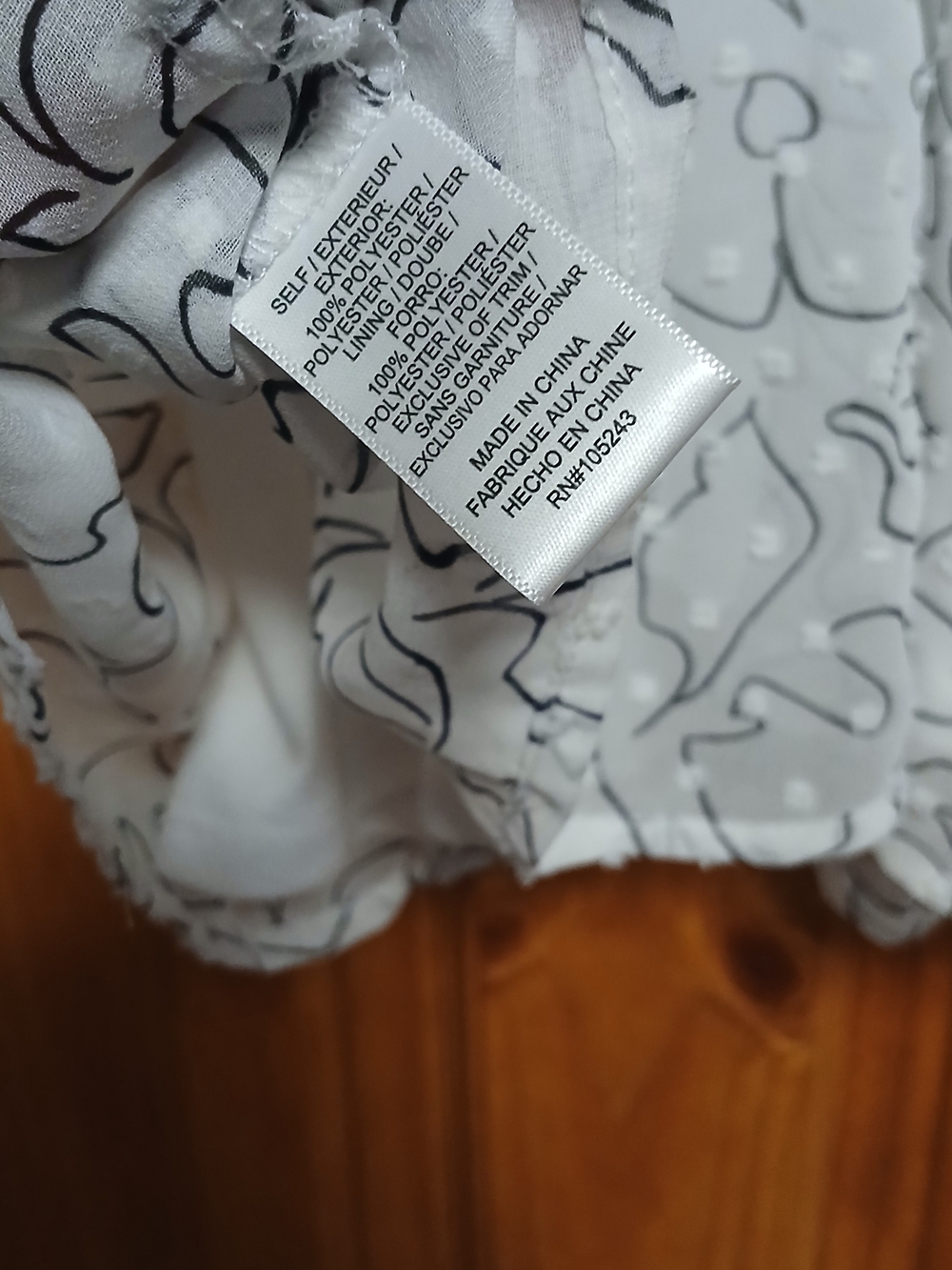 Studio B White Floral Print Ruffle Button-Front Blouse - Picture 5 of 6